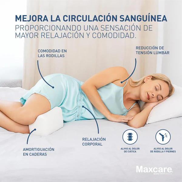 Cojín Separador de Rodillas MAXCARE Comfort | Almohada Ortopédica Viscoelástica para Dormir de Lado - Imagen 2