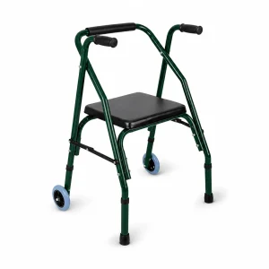 Andador con Asiento y 2 Ruedas Regulable | Mayor Estabilidad y Descanso