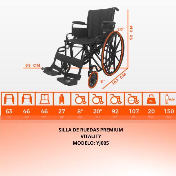SILLA DE RUEDAS PREMIUM VITALITY - Imagen 2