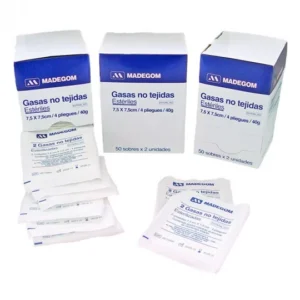 Gasas Estériles No Tejidas 7,5 x 7,5 cm Caja 50 Unidades | Alta Absorción para Curaciones y Heridas