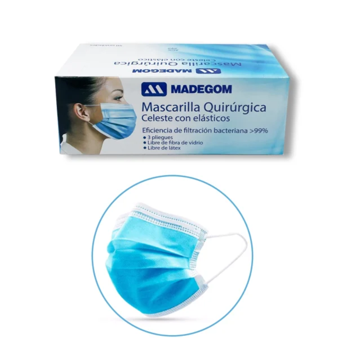 Mascarillas Desechables de 3 Pliegues MADEGOM – Protección y Comodidad Diaria