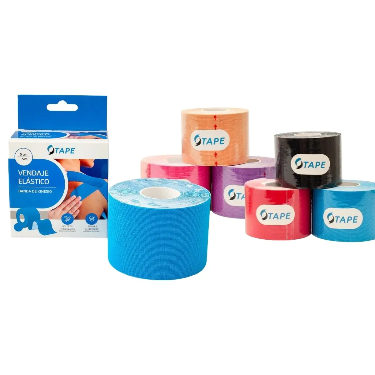 Tape Kinesiológico 5 cm x 5 m – Vendaje Elasticado con Adhesivo Alemán