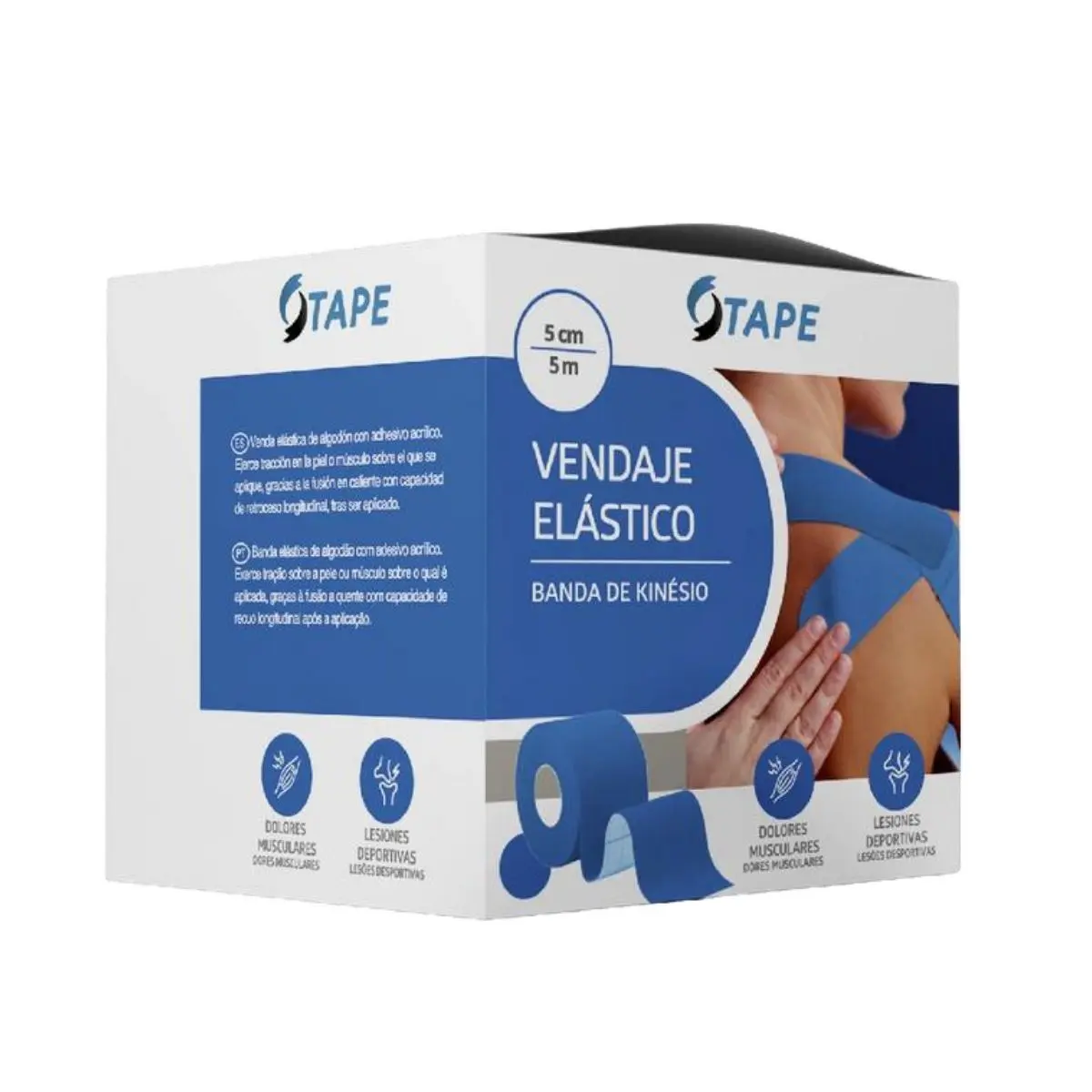 Tape Kinesiológico 5 cm x 5 m – Vendaje Elasticado con Adhesivo Alemán - Imagen 2