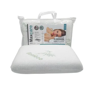 Almohada Viscoelástica Bamboo 60x40x12 cm | Memory Foam Cervical para Descanso y Alivio de Cuello