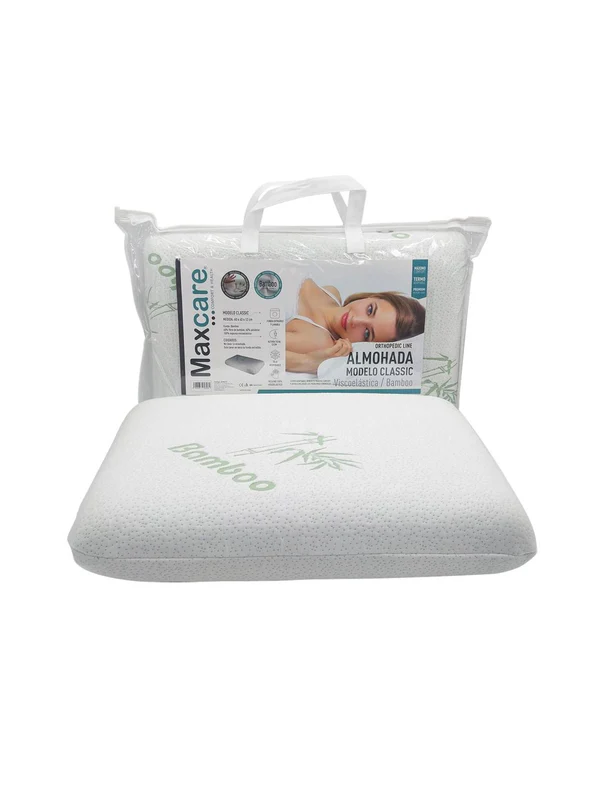 Almohada Viscoelástica Bamboo 60x40x12 cm | Memory Foam Cervical para Descanso y Alivio de Cuello