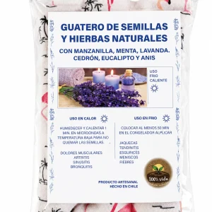 Guatero de Semillas 20x25 cm Artesanal Chileno – Terapia Natural de Frío y Calor con Hierbas Aromáticas