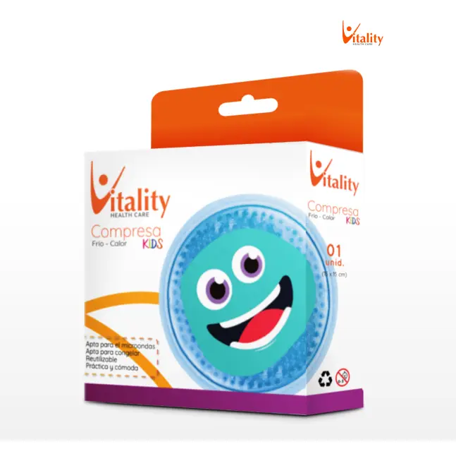 Compresa Frío Calor Kids Vitality 10x10 cm – Alivio Seguro para Golpes y Molestias Infantiles