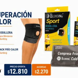 Pack Blunding con rodillera para meniscos y compresa reutilizable frío calor