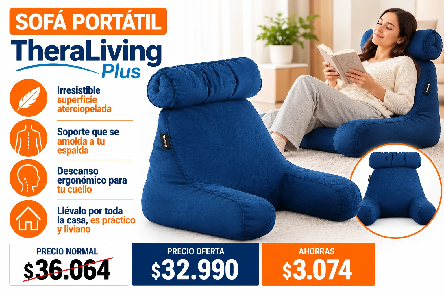 Cojín respaldo ergonómico TheraLiving TheraMart